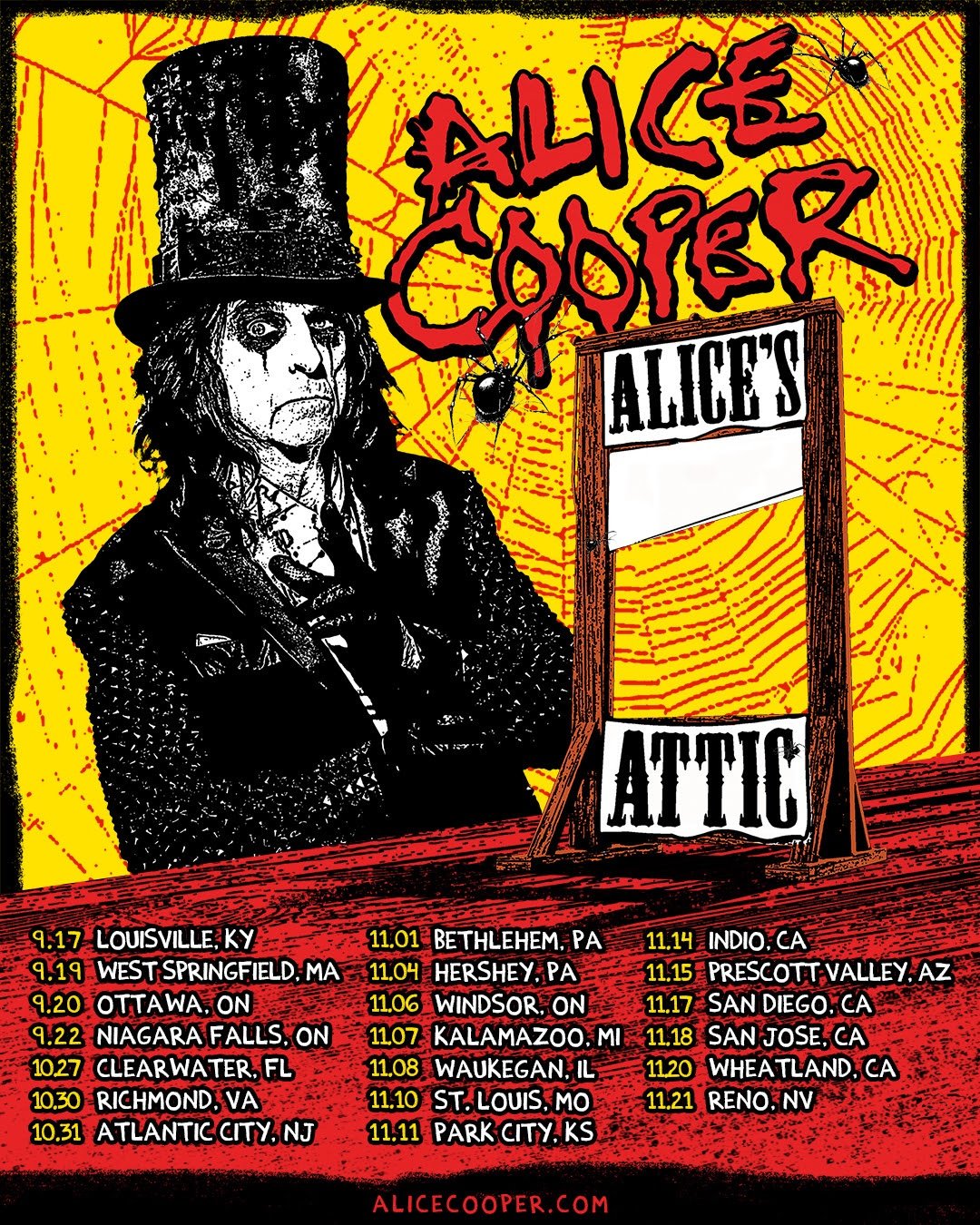 Alice Cooper a los 78: el shock-rocker que no se detiene anuncia gira norteamericana de otoño